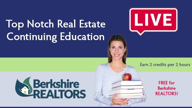 Live Massachusetts Real Estate Continuing Education Classes - 2 credits each, Berkshire County MA